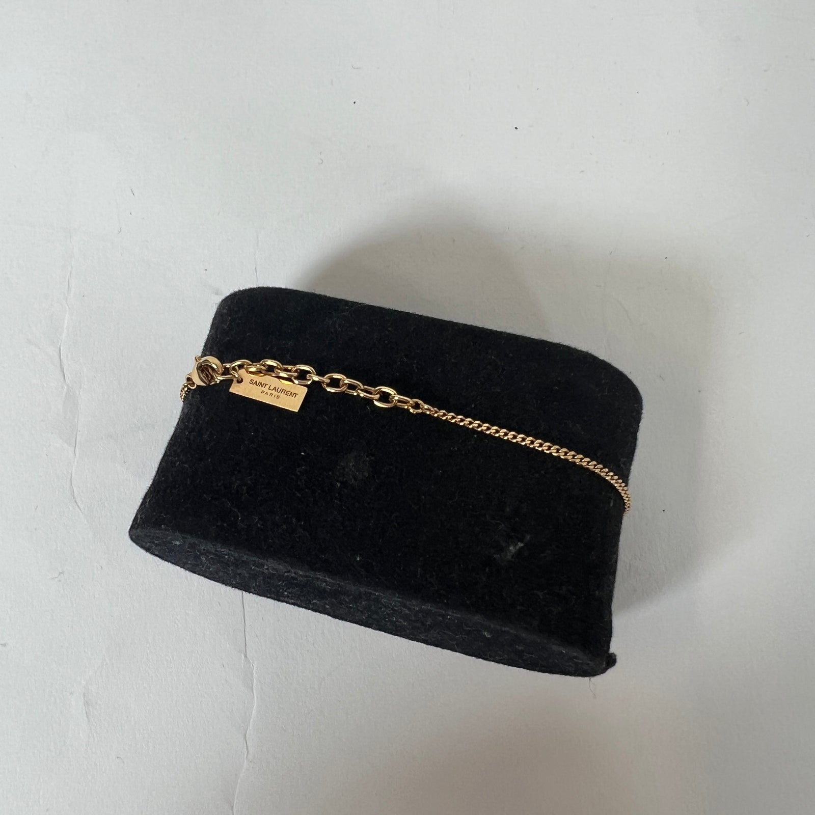 Saint Laurent Gold YSL Curve Link Bracelet