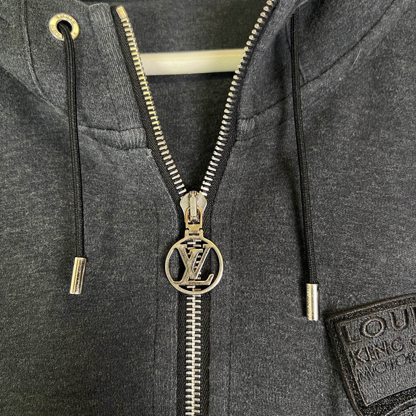 Louis Vuitton Vintage 'King Of Trunk Makers' Patch Zip-Up Hoodie