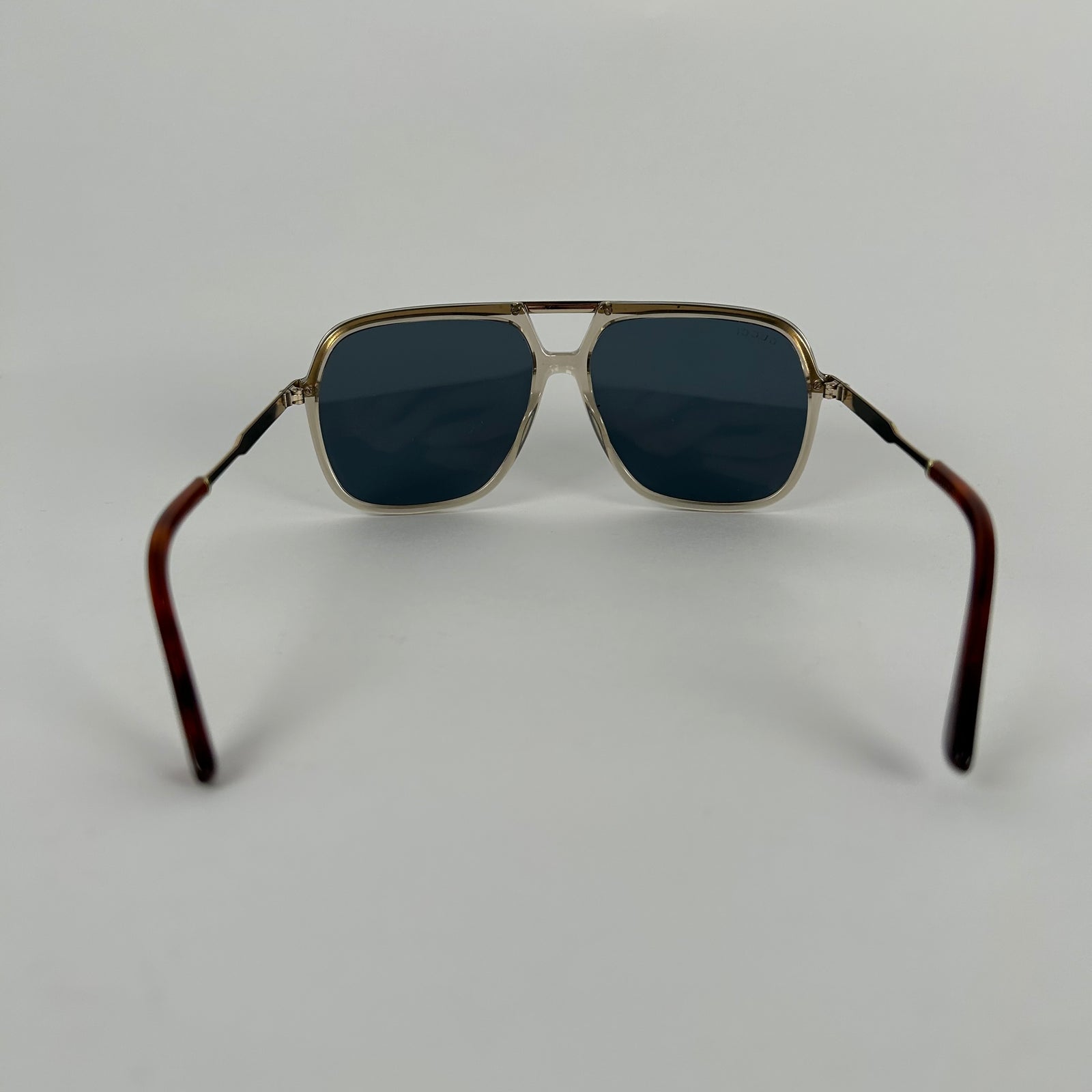Gucci Gold GG Acetate Aviator Sunglasses