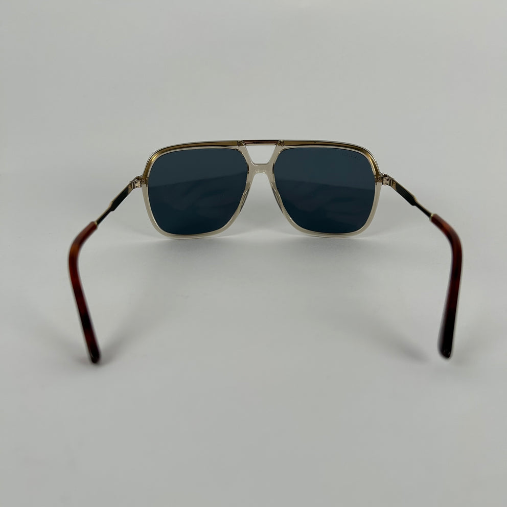 Gucci Gold GG Acetate Aviator Sunglasses