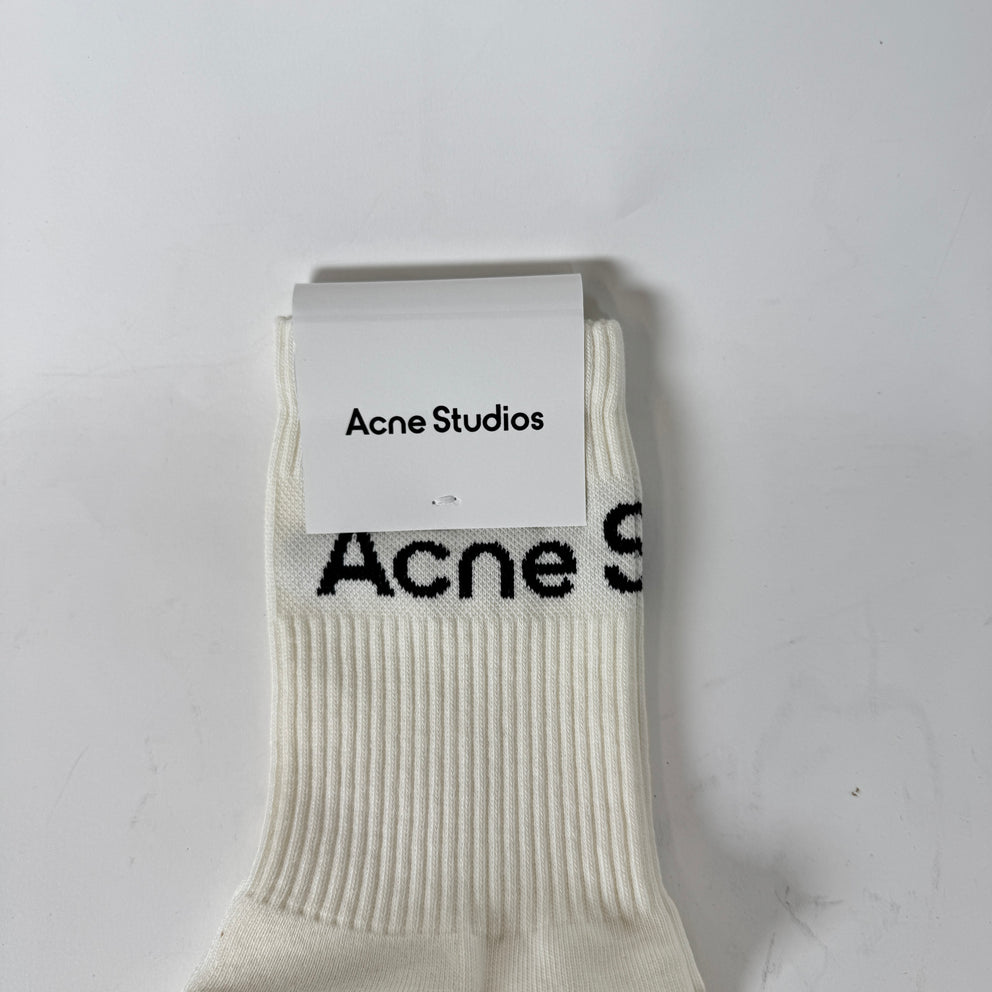 Acne Studios Cream Logo Socks