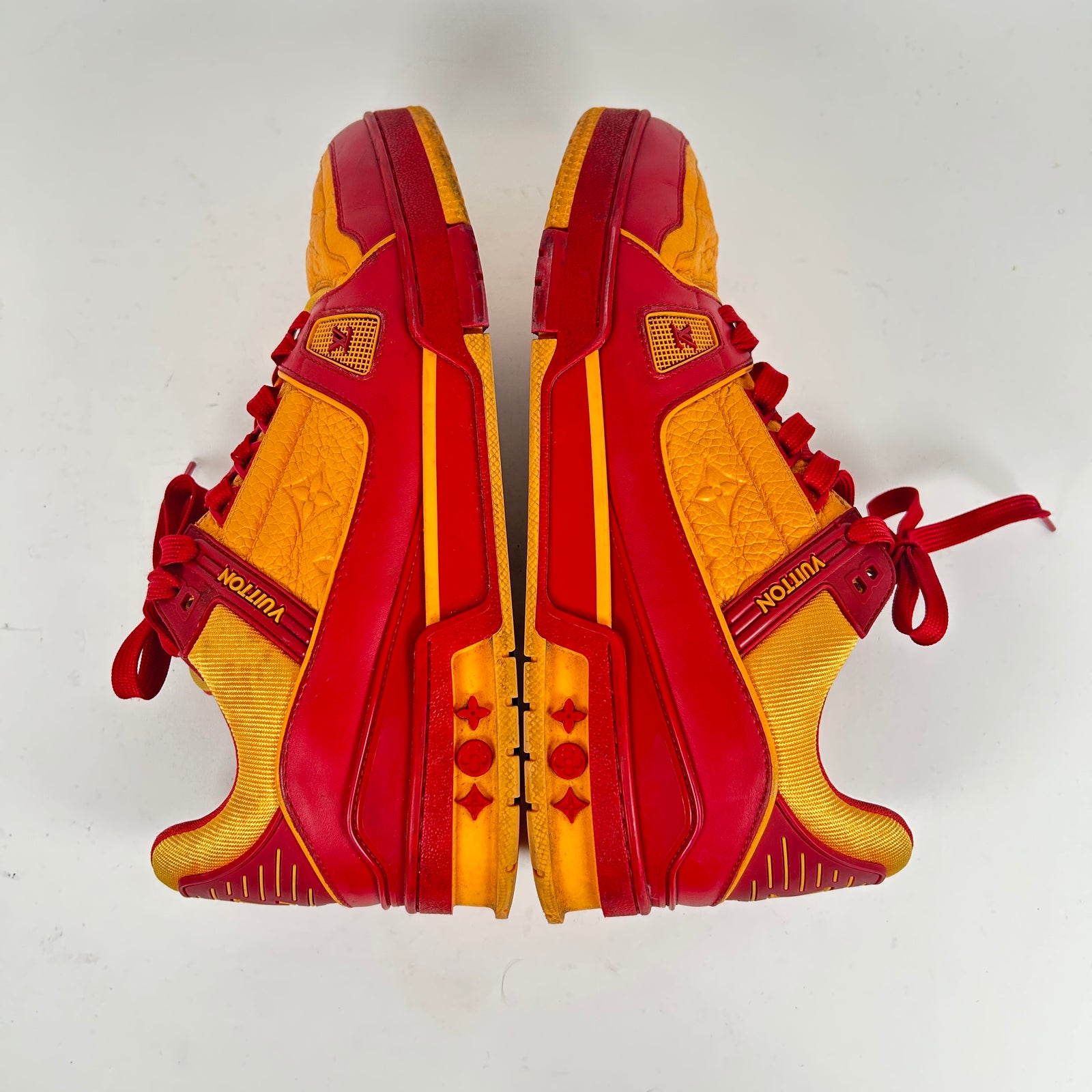 Louis Vuitton Trainer Low Red Orange Size 8.5 LV