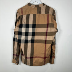 Burberry Brown Plaid Button-Up Shirt Size L