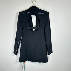 Off-White Black Open Back Twill Blazer Size 42
