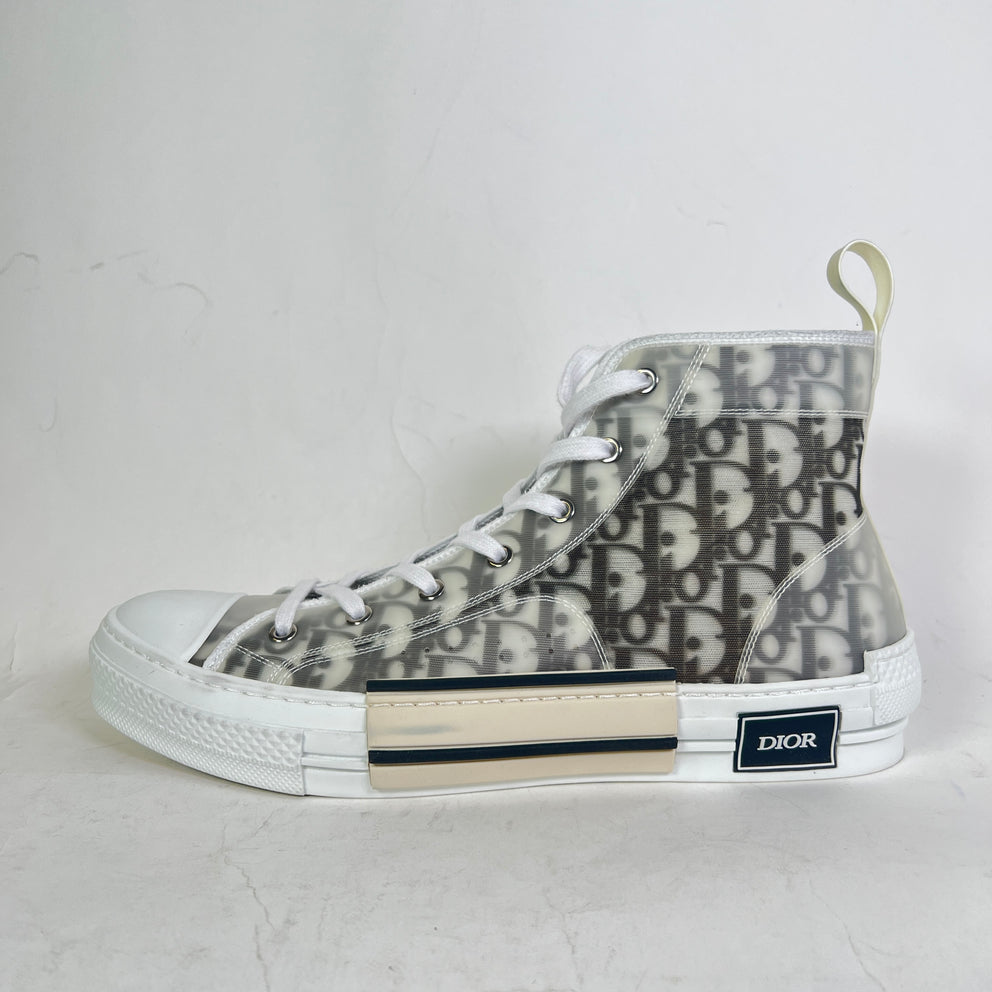 Dior B23 White/Black Oblique High-Top Sneaker Size 45