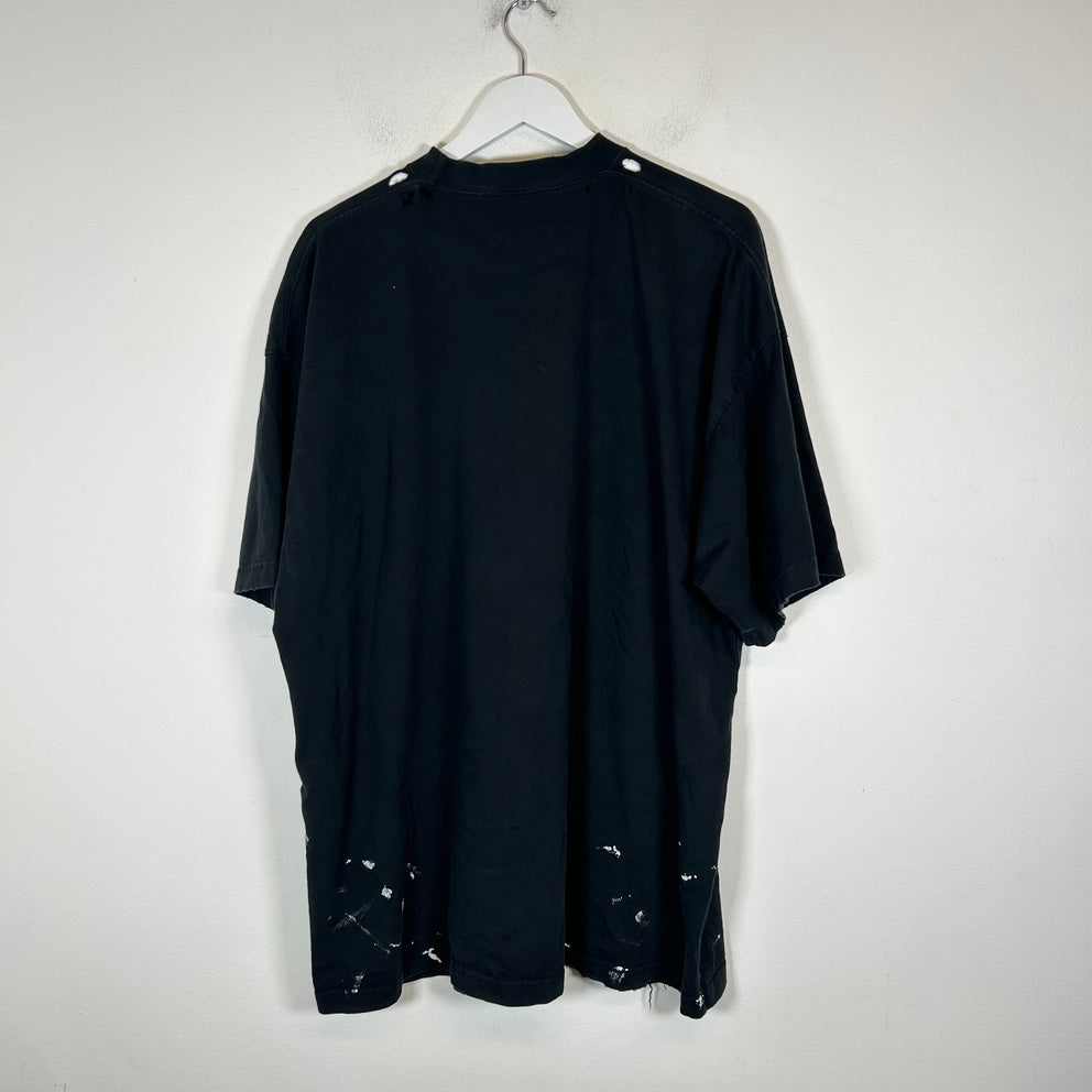 Balenciaga Black Metal Distressed T-Shirt Size 3