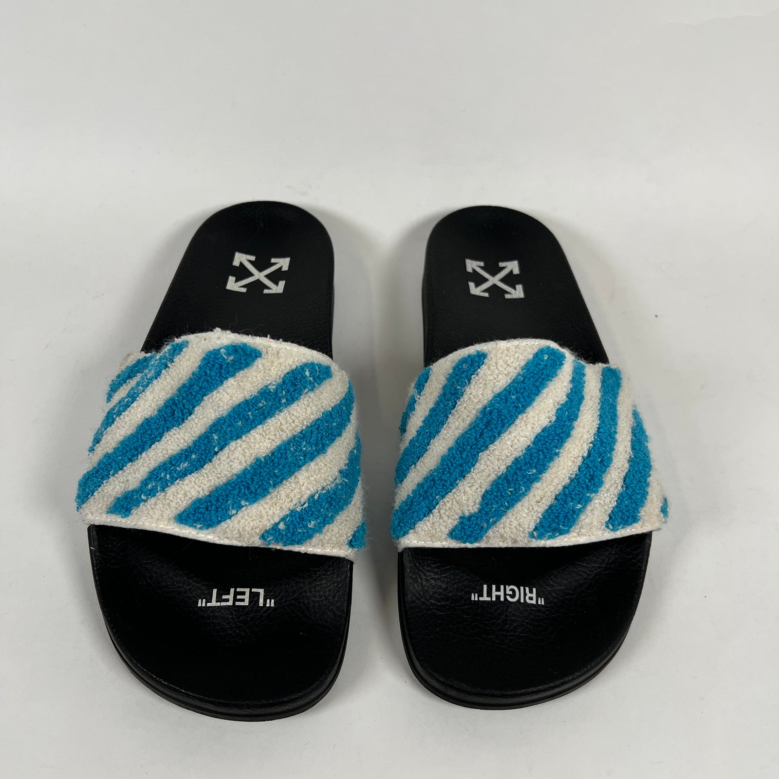 Off White Carpet Slides Size 10