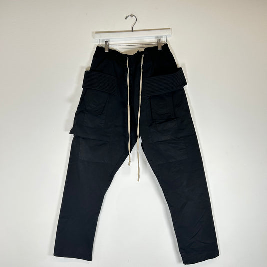 Rick Owens Black Nylon Creatch Cargos Size M