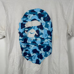 Bape White/Blue Camo Head T-Shirt Size M