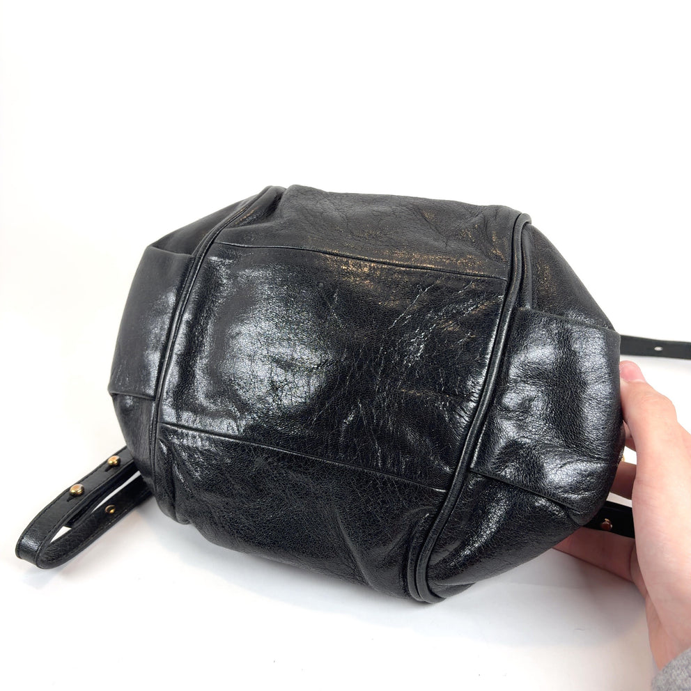 Chloe Ethel Black Leather Satchel Shoulder Bag