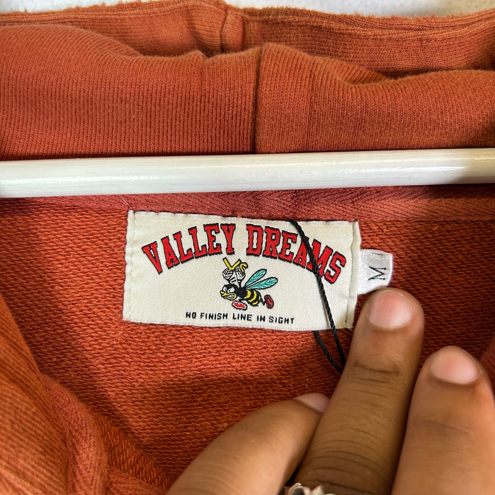 Vale Orange Valley Dreams Classico Rhinestone Zip-Up Hoodie