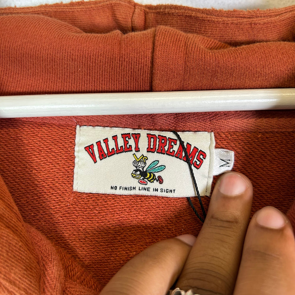 Vale Orange Valley Dreams Classico Rhinestone Zip-Up Hoodie
