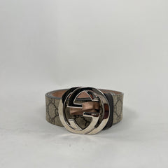 Gucci Beige GG Supreme Leather Belt Size 95