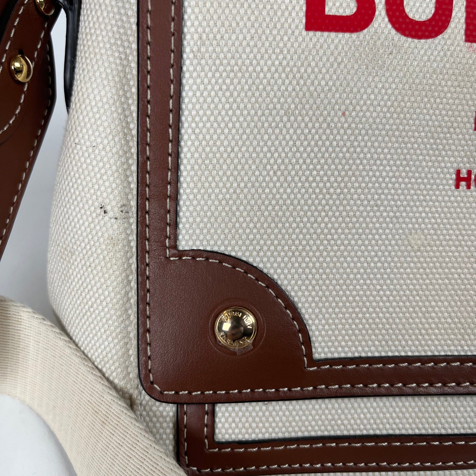Burberry Horseferry Red Logo Canvas Crossbody Bag
