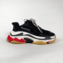 Balenciaga Black/Red Triple S Sneakers Size 38