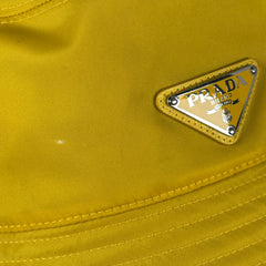 Prada Yellow Nylon Logo Bucket Hat Size M