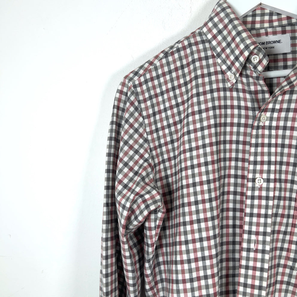 Thom Browne Plaid Button-Up Shirt