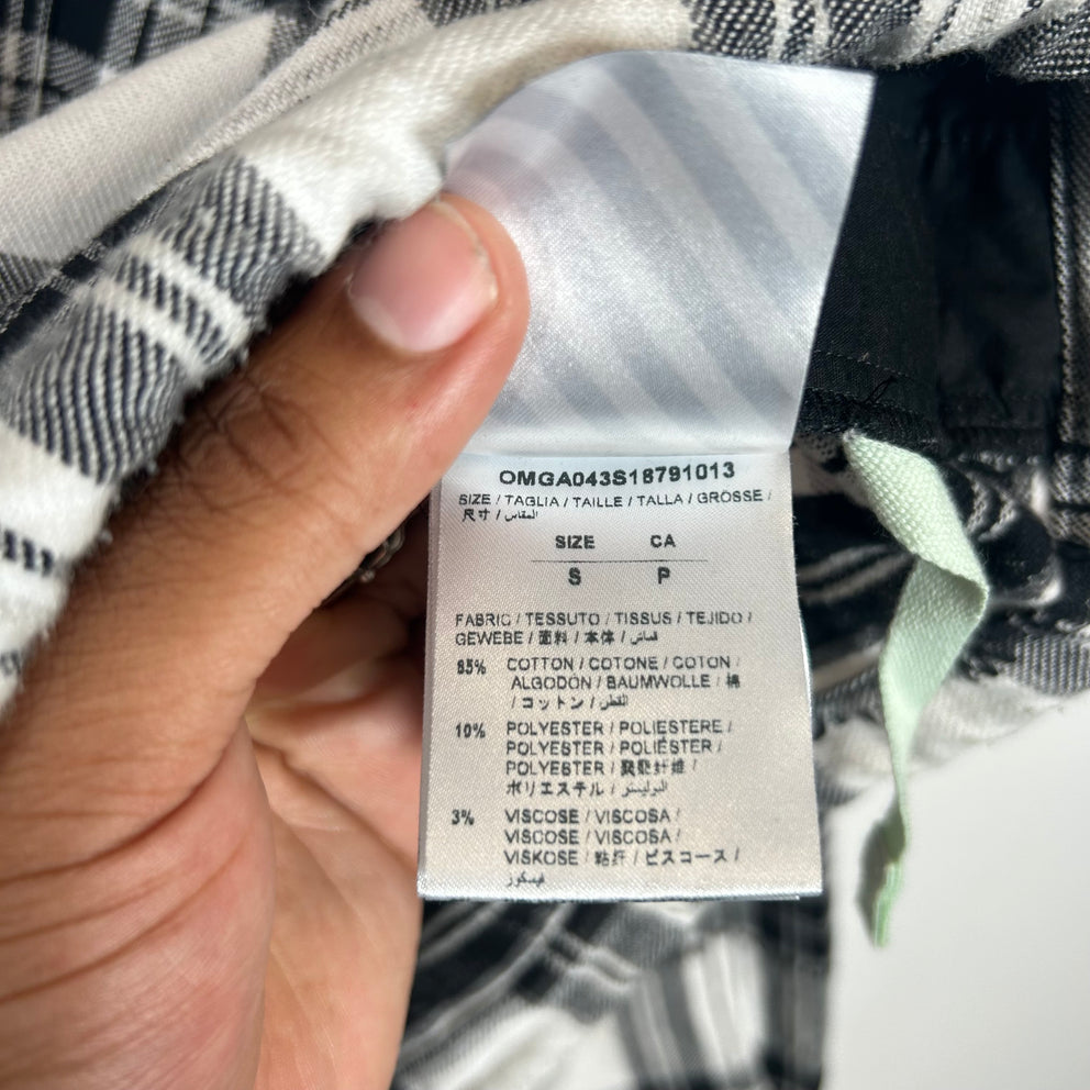 Off-White Checkered Flannel Hoodie Size S