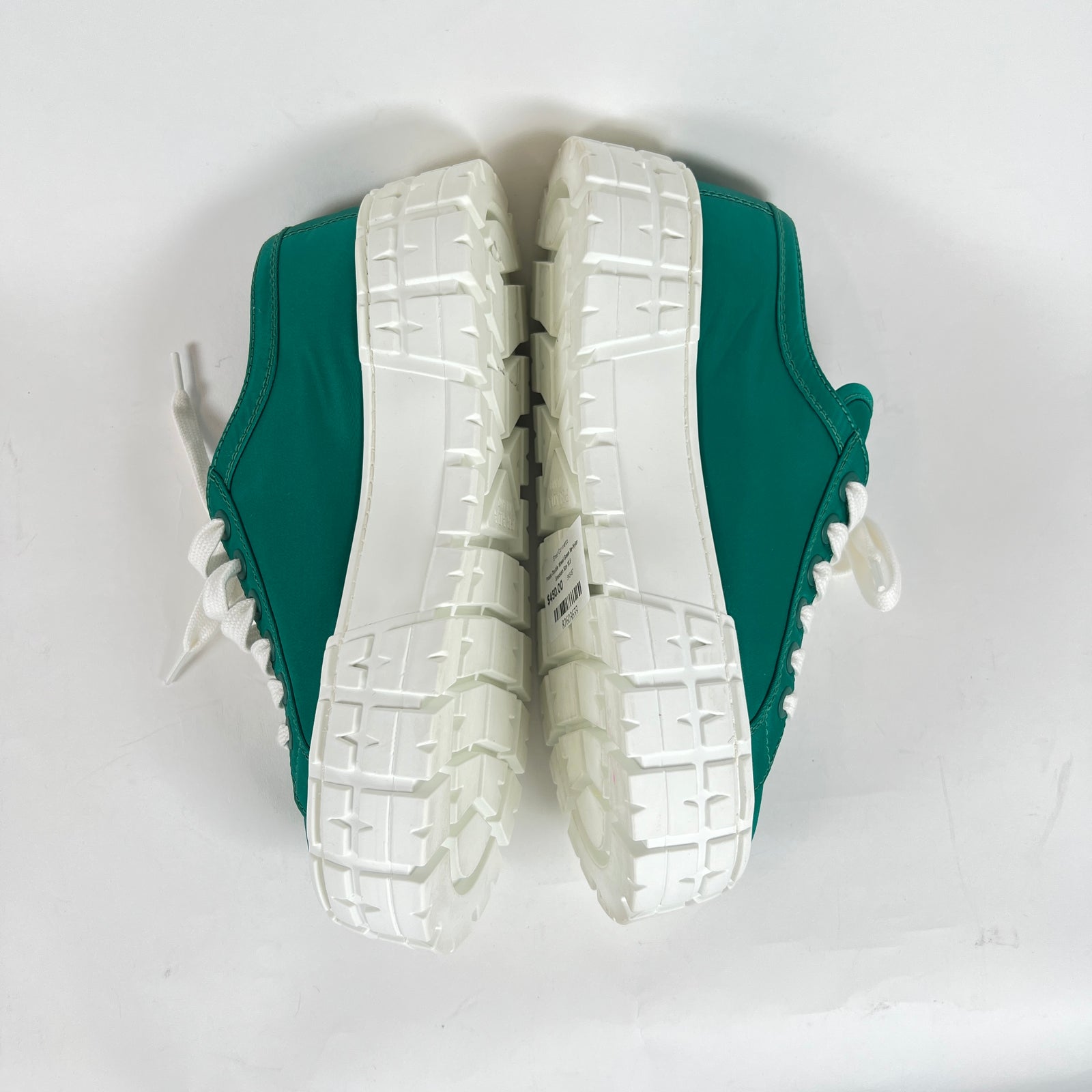 Prada Double Wheel Green Re-Nylon Sneakers Size 38.5