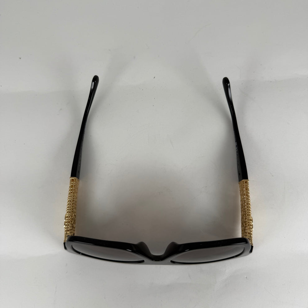 Chanel Black/Gold Tweed Polarized Sunglasses
