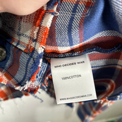 Who Decides Orange/Blue 'Stained Glass' Flannel Size L