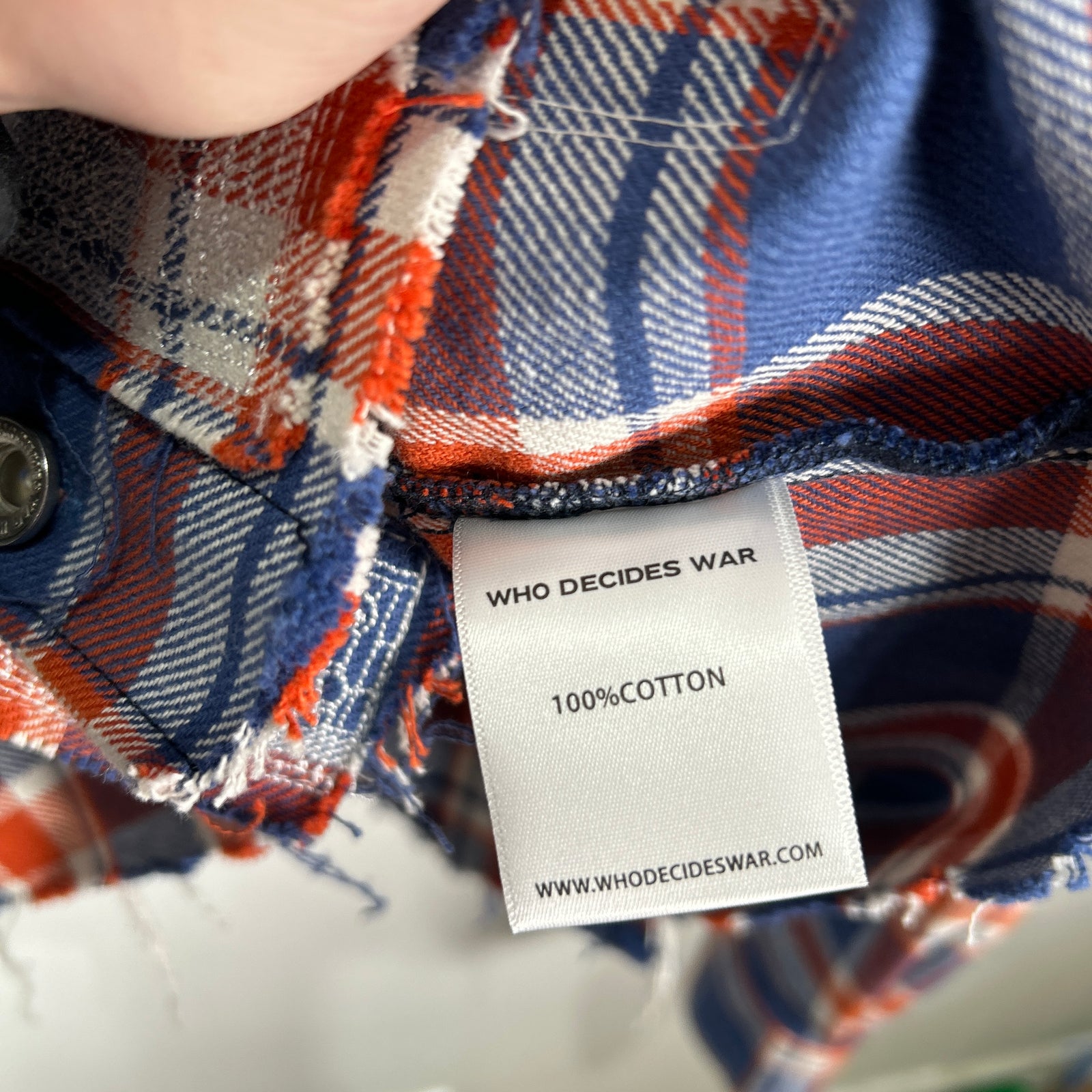 Who Decides Orange/Blue 'Stained Glass' Flannel Size L