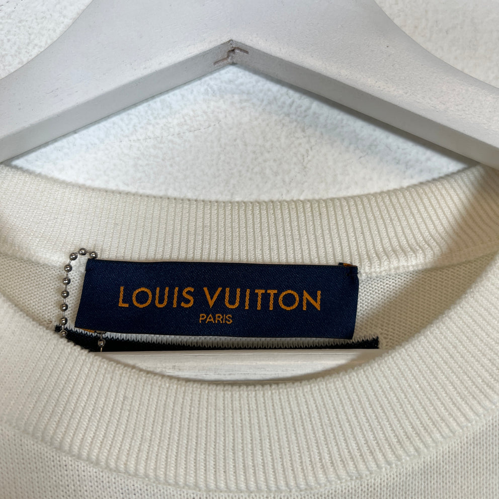 Louis Vuitton x Virgil Abloh White 'End Goal' Intarsia T-Shirt Size S