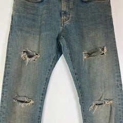 Saint Laurent 2014 Lightwash D02 Crash Denim Jeans