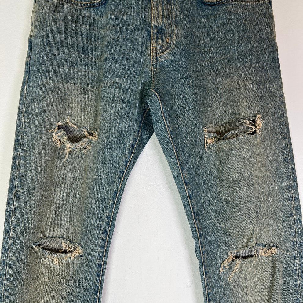 Saint Laurent 2014 Lightwash D02 Crash Denim Jeans