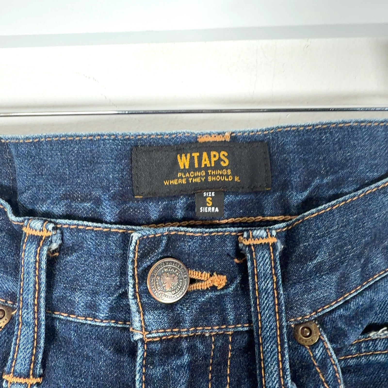 WTAPS High Rise Distressed Jeans