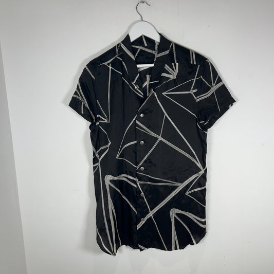 Rick Owens SS22 'Fogachine' Silk Faun Snap Collar Button-Up Shirt