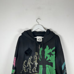 Vertabrae Montage Black Zip Up Hoodie
