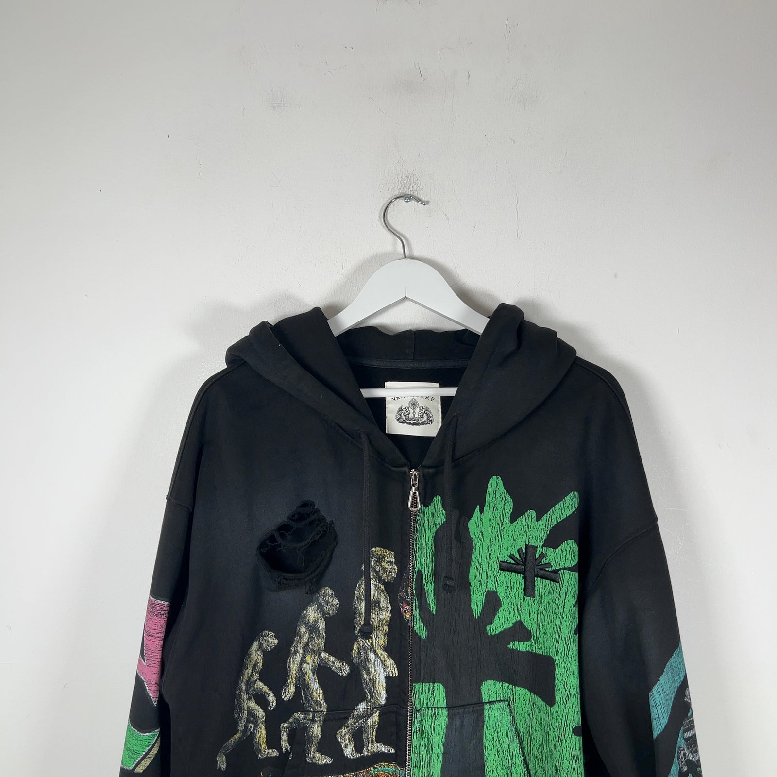 Vertabrae Montage Black Zip Up Hoodie