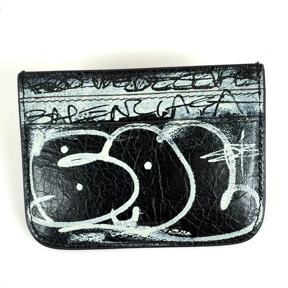 Balenciaga Le Cagole Graffiti Leather Wallets