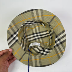 Burberry Antique Green Reversible Check Bucket Hat Size L