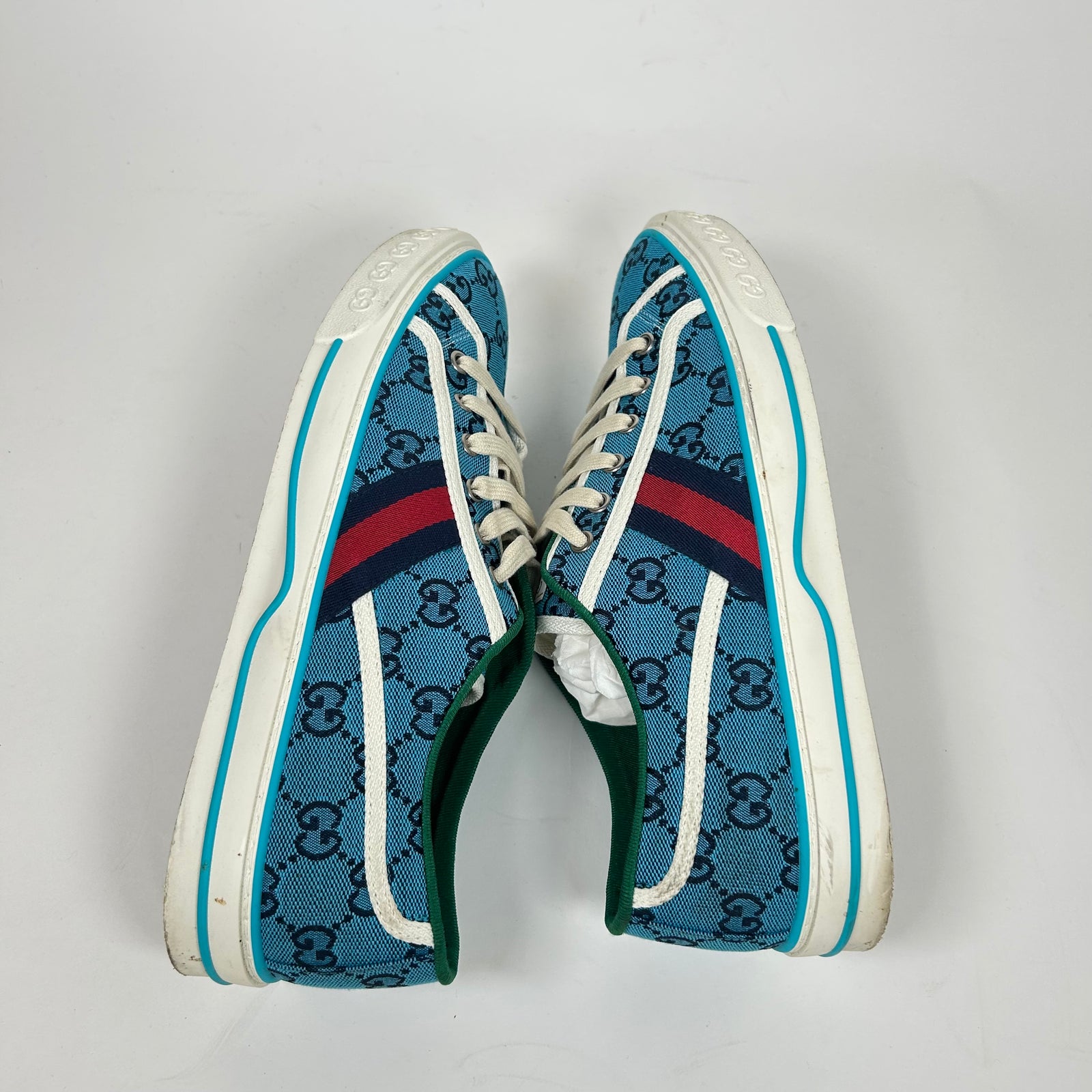 Gucci Light Blue Tennis 1977 Low Top Sneaker Size GG 9.5