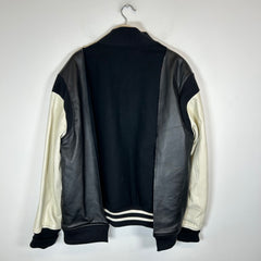 Ambush Black/White A Patch Hybrid Leather Varsity Jacket Size XL