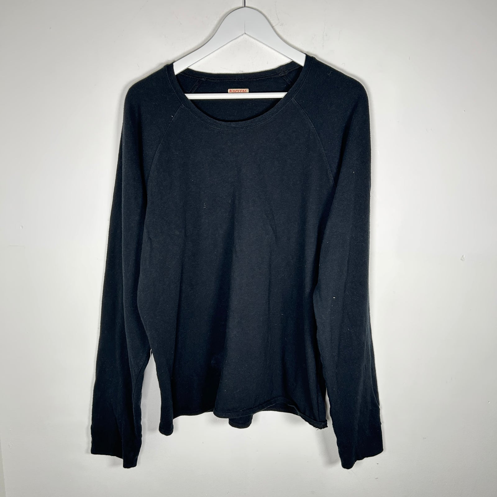 Kapital Black Smiley Face Long-Sleeve T-Shirt Size L