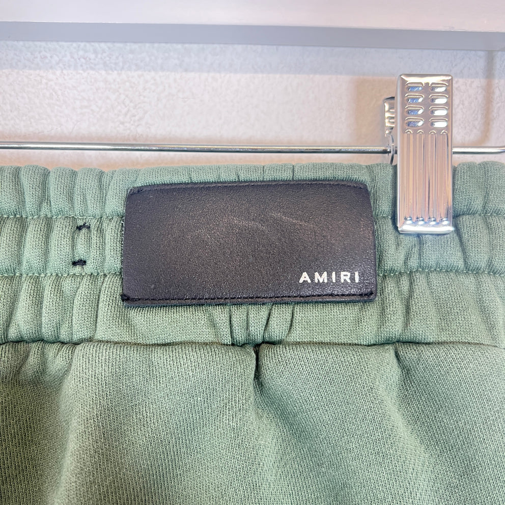 Amiri Green/Peach Watercolor MA Logo Sweatpants Size XS