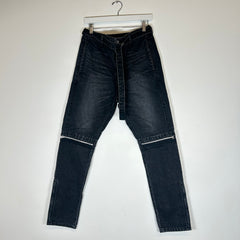 Sacai Black Washed Zipper Denim Jeans 32