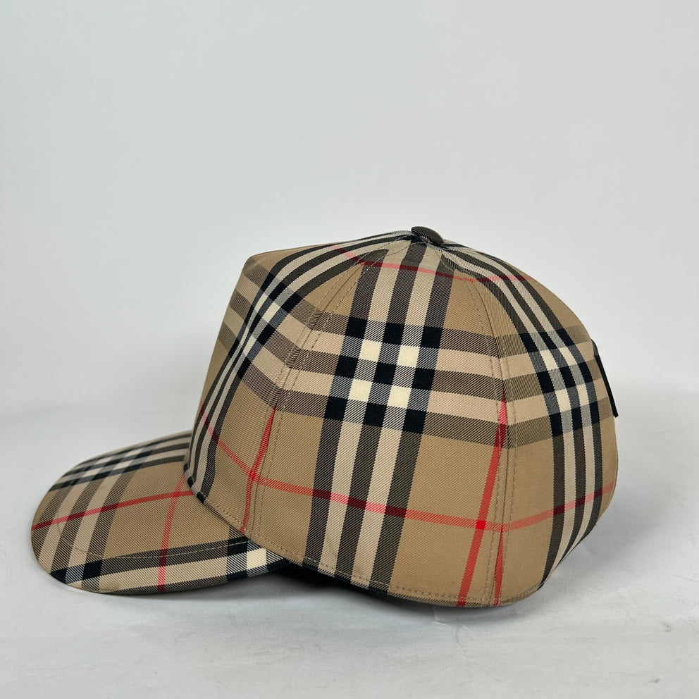 Burberry Beige Vintage Check Baseball Cap Size M