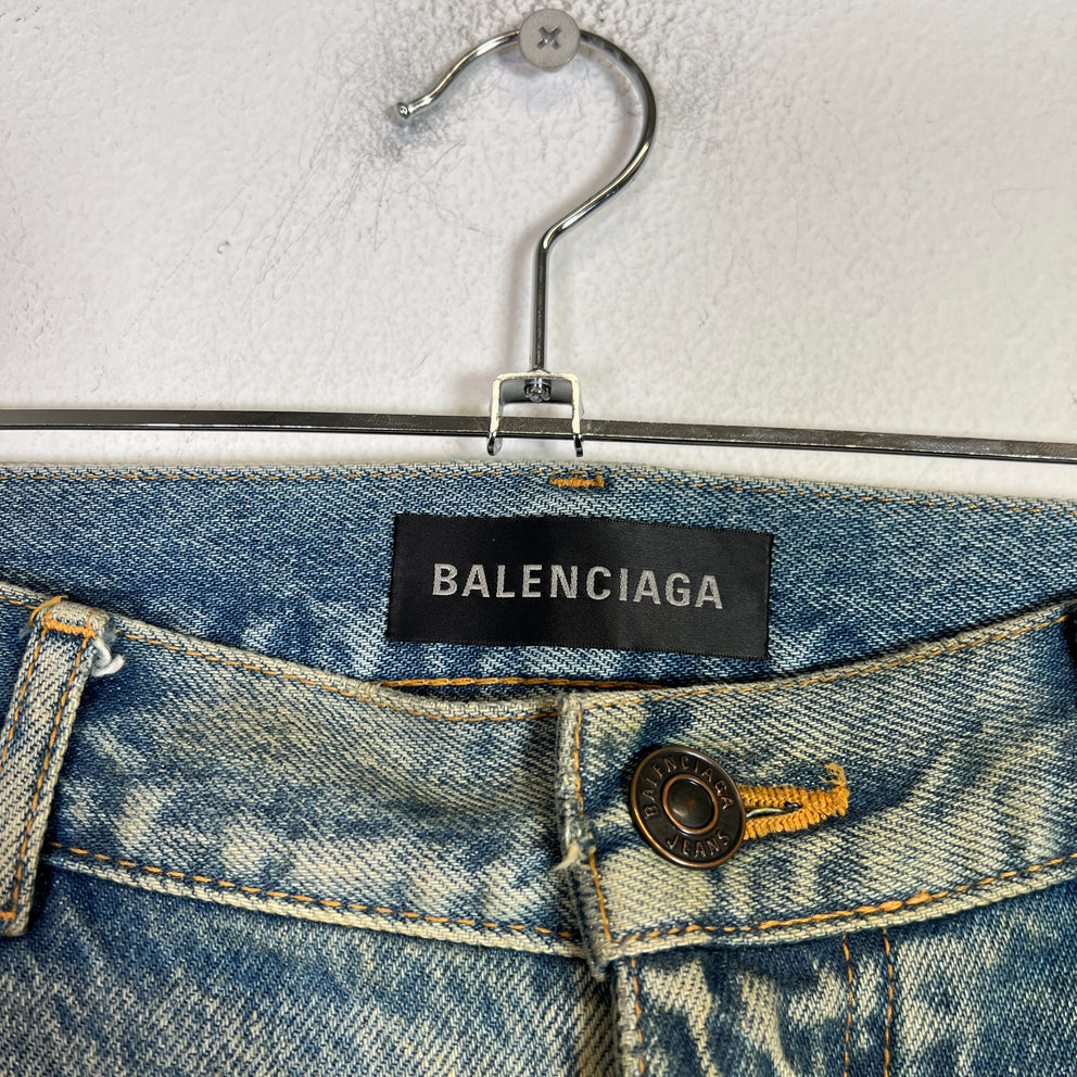 Balenciaga FW22 Lightwash Waxed Super Fitted Jeans