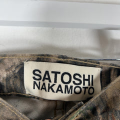 Satoshi Nakamoto Enduro Padded Distressed Canvas Camo Pants