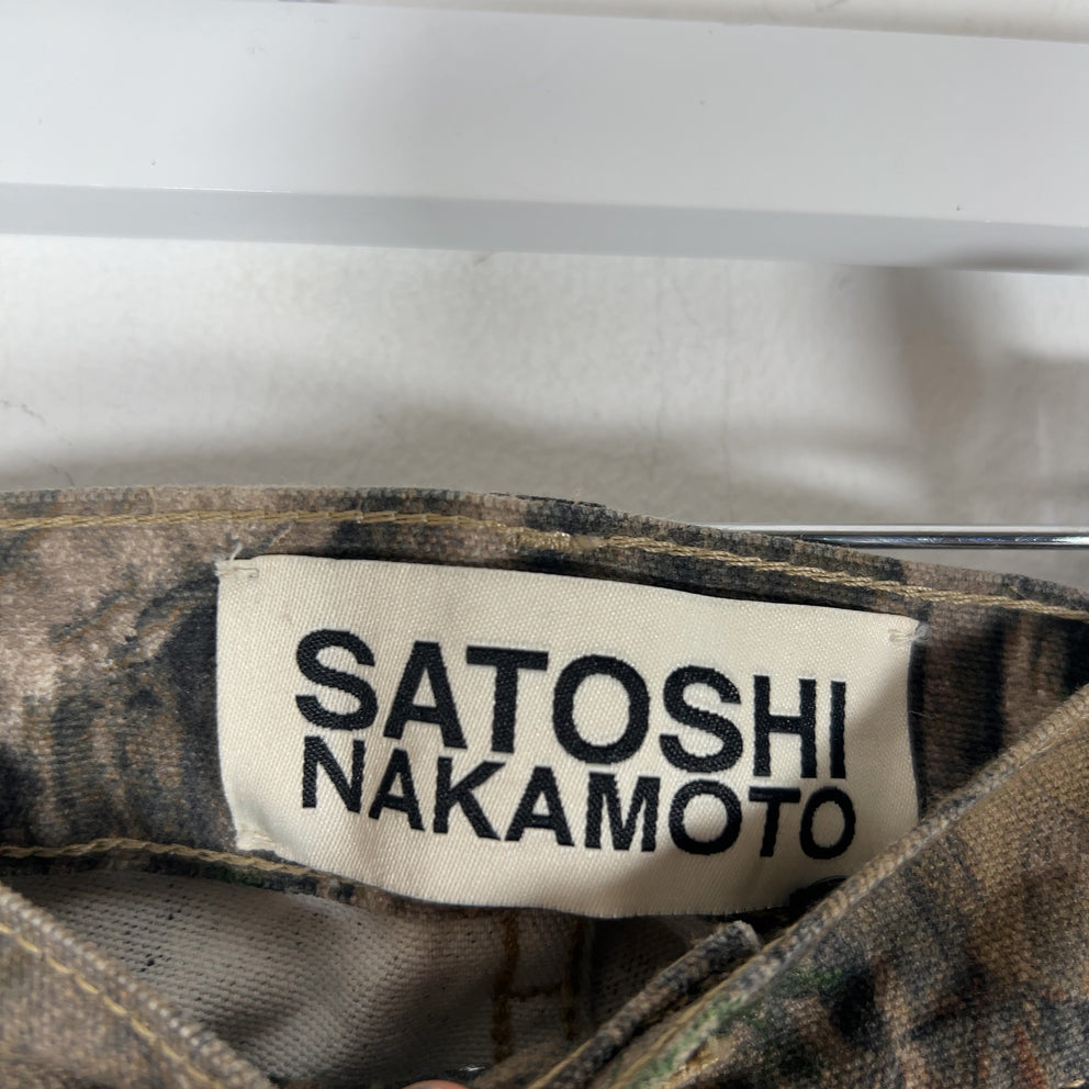 Satoshi Nakamoto Enduro Padded Distressed Canvas Camo Pants
