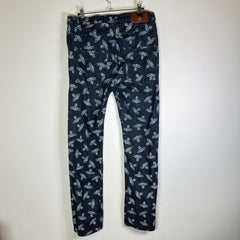 Vivienne Westwood Dark Blue Orb Print Jeans Size 29