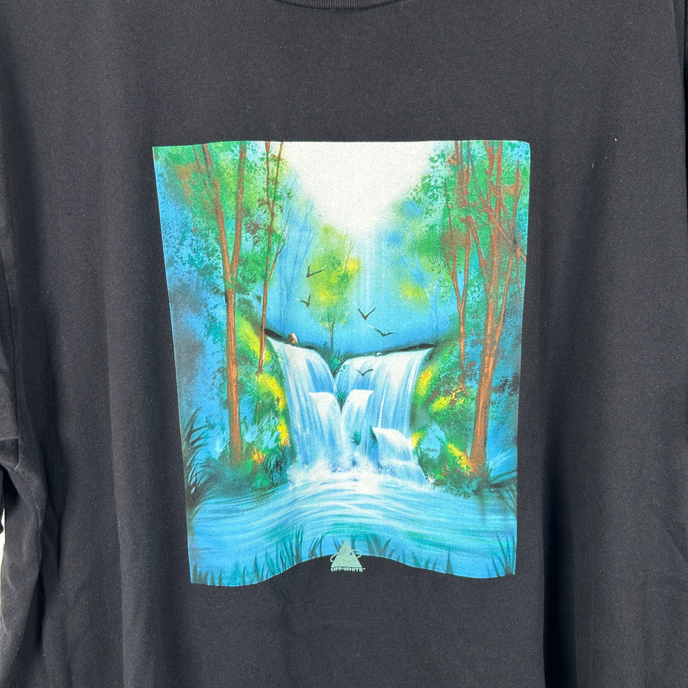 Off-White Water Fall Graphic T-Shirt Size M