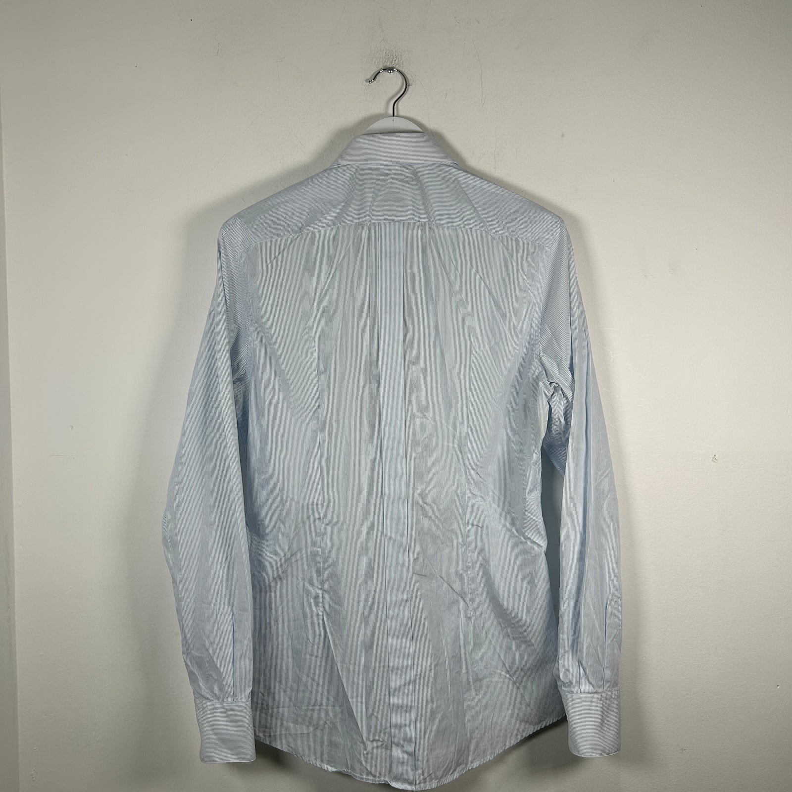Dolce Gabbana Blue Pinstripe Button Up Shirt Size M