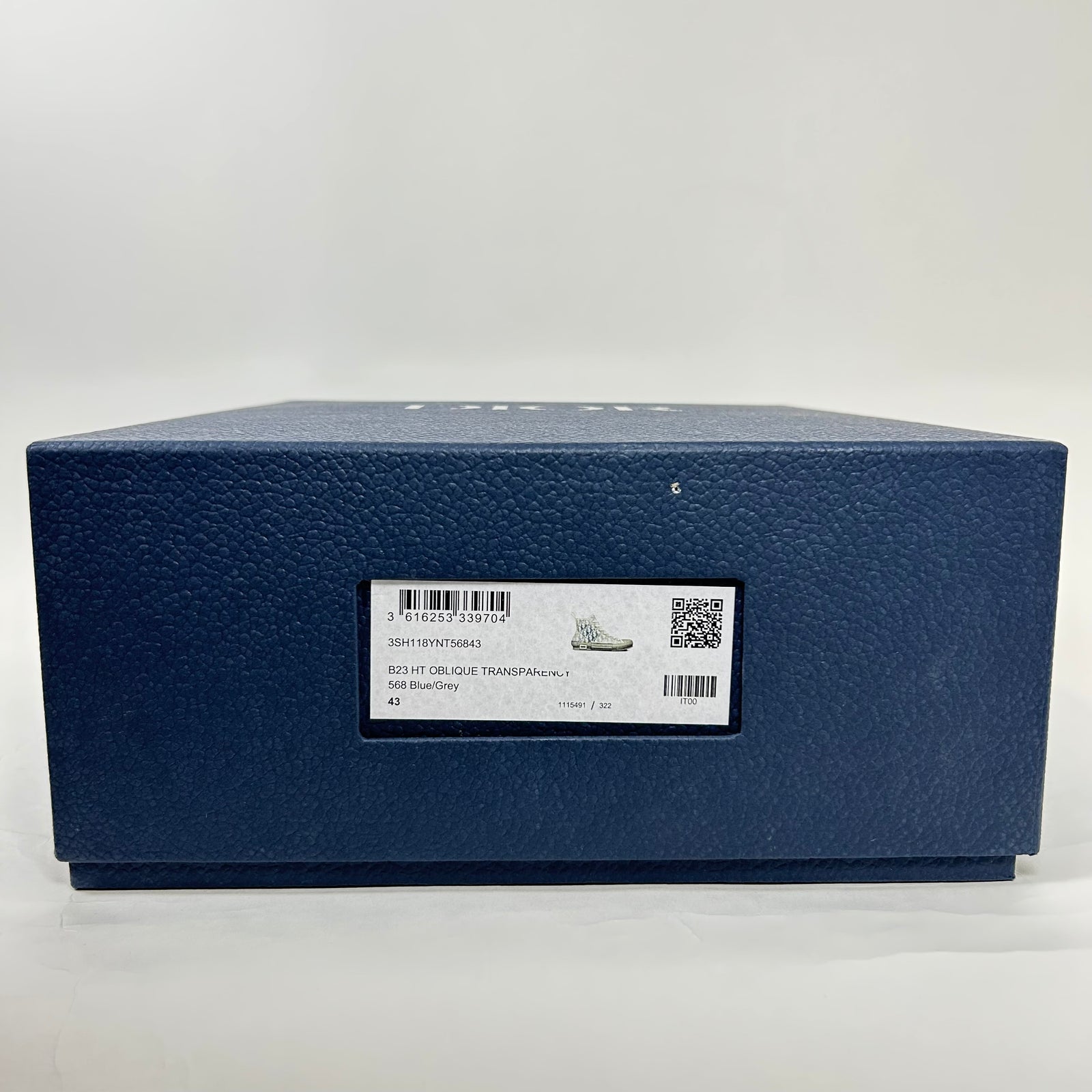 Dior B23 Blue/Grey Oblique Transparent High Top Sneaker Size 43