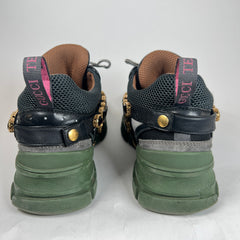 Gucci Green/Black Crystal Flashtrek Sneaker Size GG 10.5