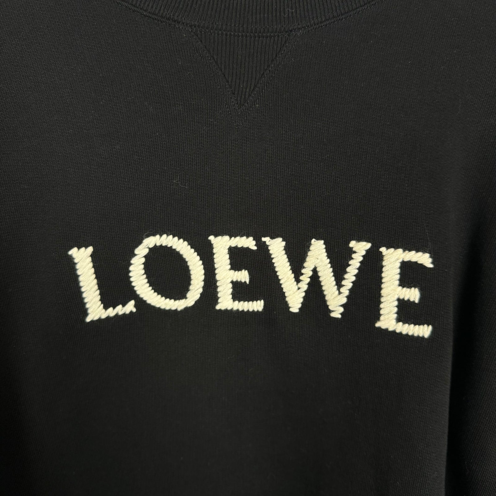 Loewe Black Embroidered Logo Sweater Size L